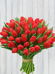 40 Red Tulips