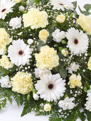 Carnation and Germini Teardrop Spray Yellow & White