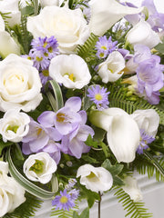 Children's Casket Spray Blue & Lilac